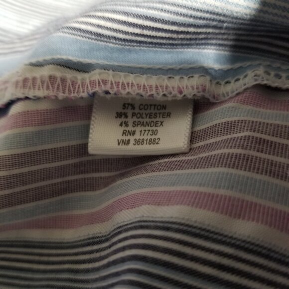 Merona Women's Blouse XL Button Up Long Sleeve Stripe - Picture 3 of 6